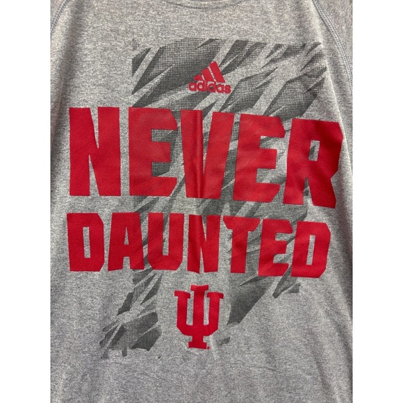 Indiana Hoosiers Adidas Shirt Mens Gray Never Daunted Graphic Short Sleeve Small - Picture 3 of 4